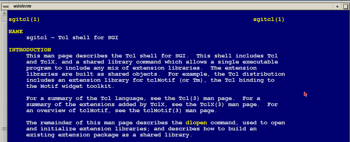 Manual page of sgitcl